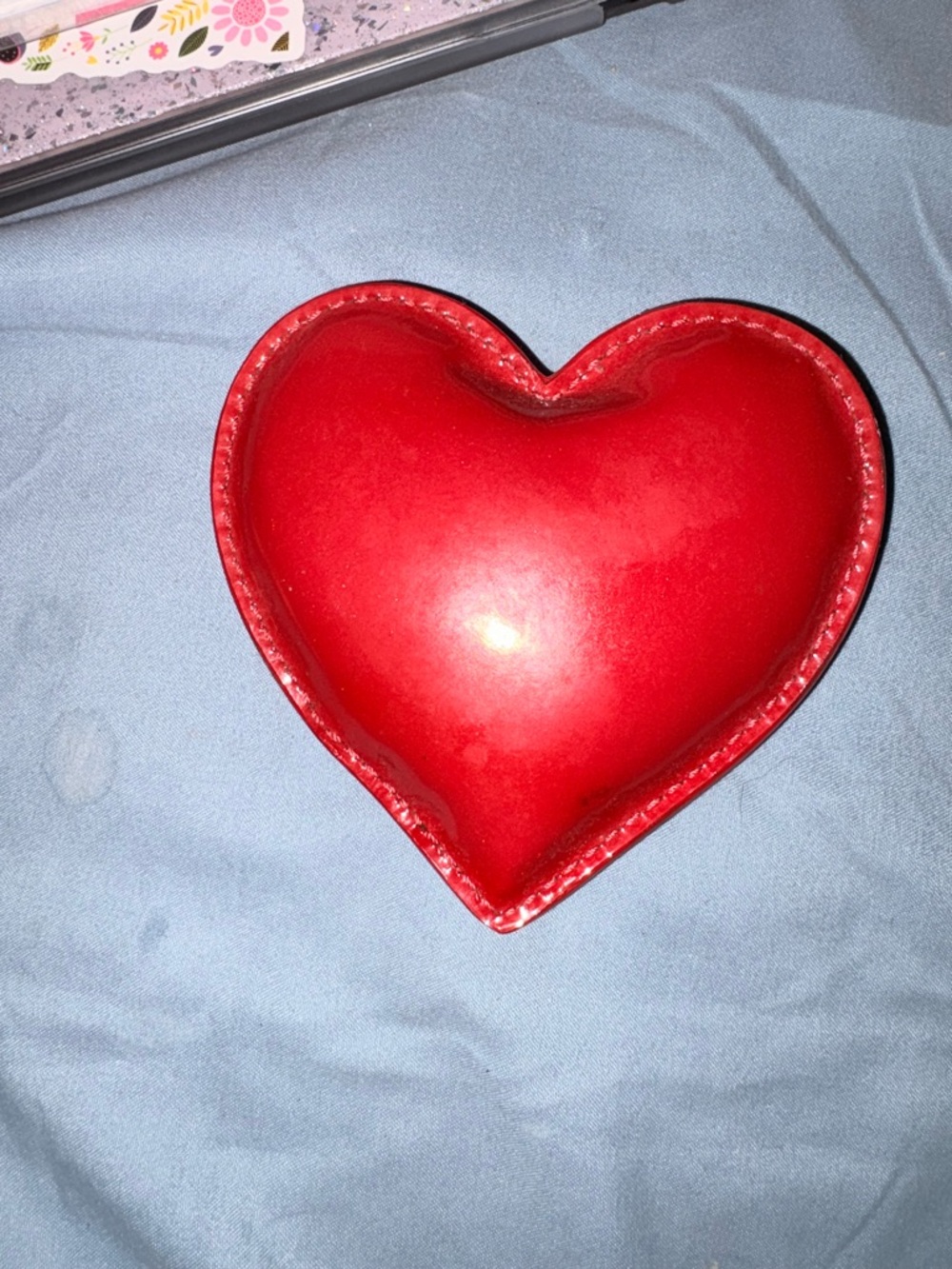 Coach Red Heart Leather Paperweight